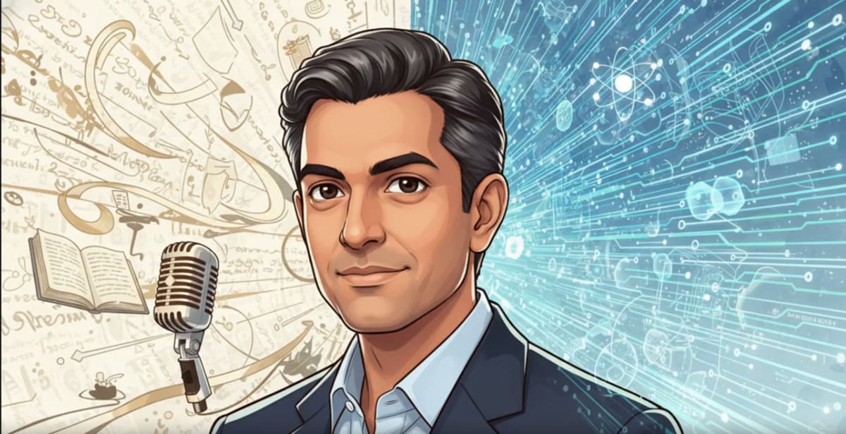 AI-generated image of Robojit and the Sand Planet writer Rakesh Raman