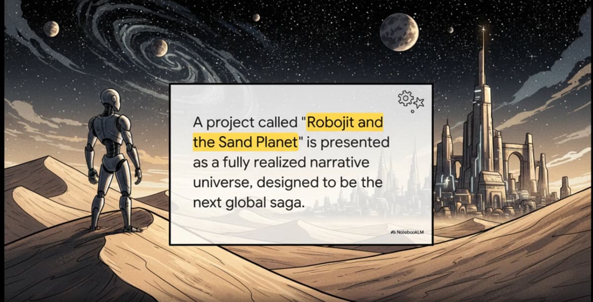 Representational AI-generated image of Robojit and the Sand Planet global entertainment project. By Rakesh Raman | RMN News Service