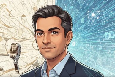 AI-generated image of Robojit and the Sand Planet writer Rakesh Raman